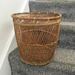 Vintage 50's 60's Woven Wicker Basket Waste Paper Bins Boho Tiki Retro Kitsch -Storage Furniture Sales 2024 vintage 50 s 60 s woven wicker basket waste paper bins boho tiki retro kitsch sku84128813 0 9