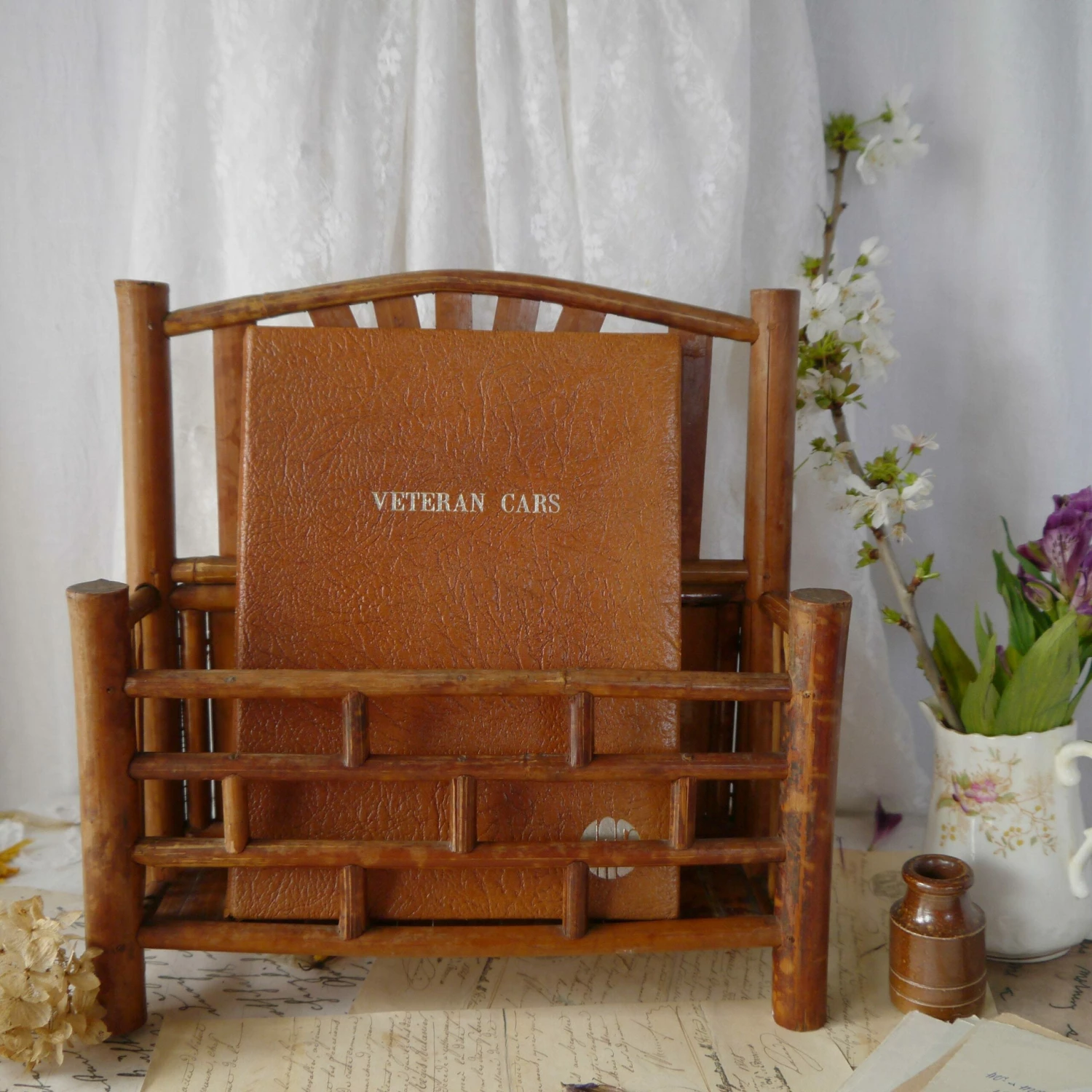 Unknown Vintage Bamboo Letter Rack, 1970s 4 Unknown Vintage Bamboo Letter Rack, 1970s - Image 4