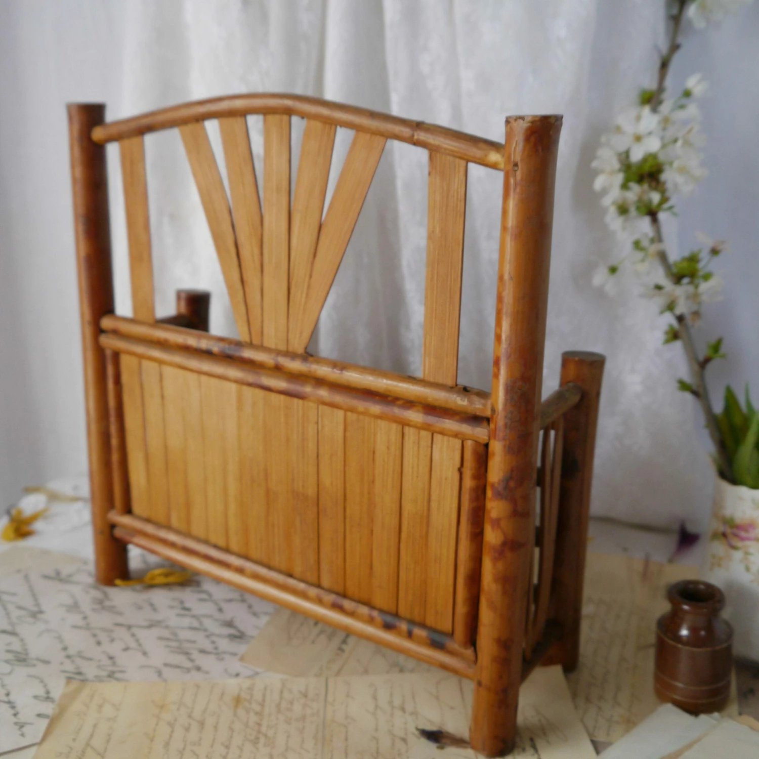 Unknown Vintage Bamboo Letter Rack, 1970s 6 Unknown Vintage Bamboo Letter Rack, 1970s - Image 6