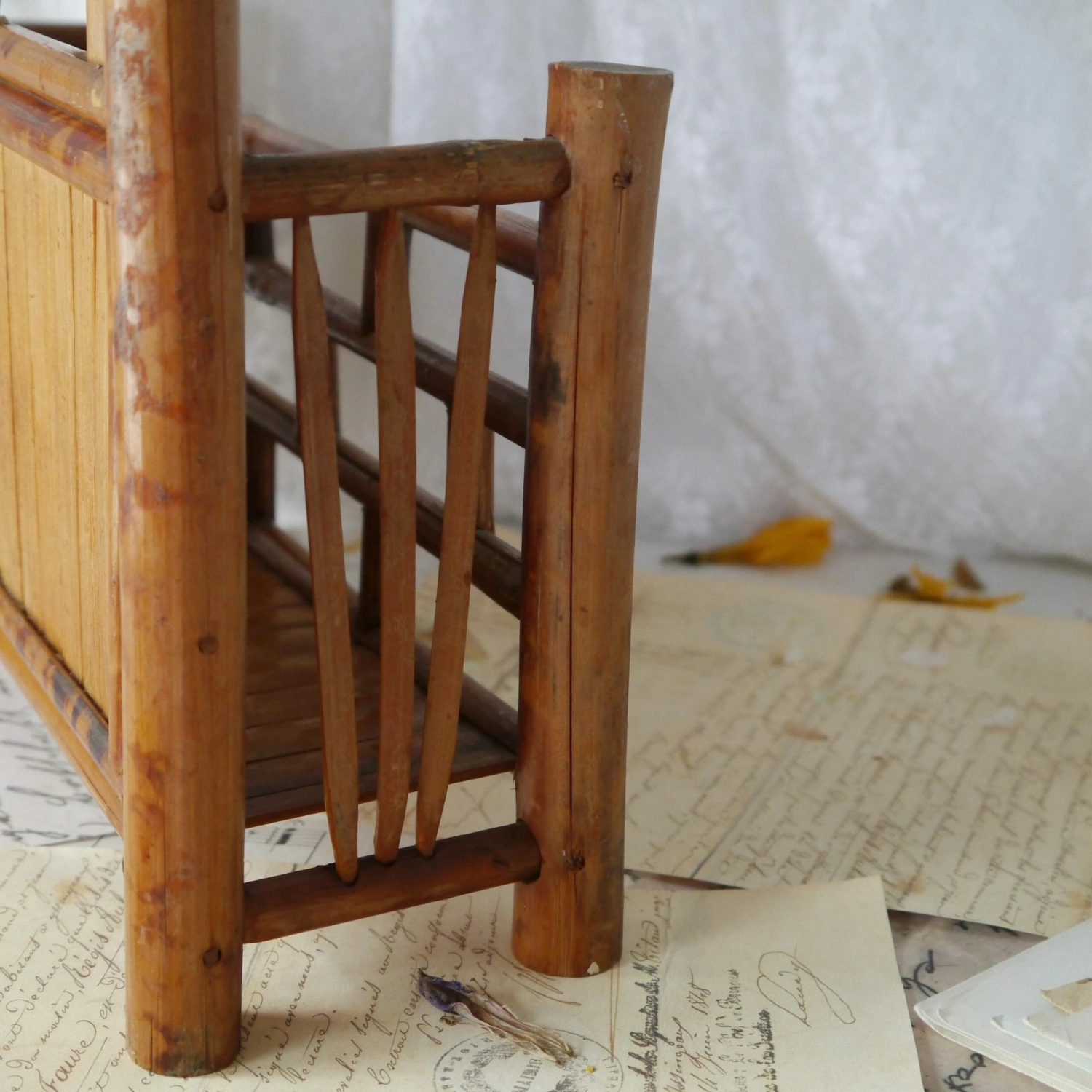 Unknown Vintage Bamboo Letter Rack, 1970s 7 Unknown Vintage Bamboo Letter Rack, 1970s - Image 7