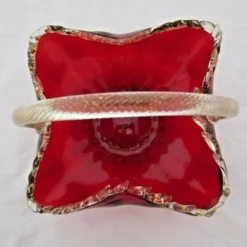 Vintage Barbini Ruby Red Murano Basket Bowl 24k Gold Aventurine Rigaree -Storage Furniture Sales 2024 vintage barbini ruby red murano basket bowl 24k gold aventurine rigaree sku40125953 0 3