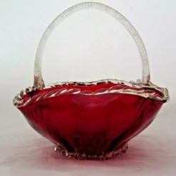 Vintage Barbini Ruby Red Murano Basket Bowl 24k Gold Aventurine Rigaree -Storage Furniture Sales 2024 vintage barbini ruby red murano basket bowl 24k gold aventurine rigaree sku40125953 0 4