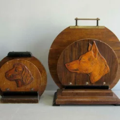 Belgian Art Deco Magazine And Letter Racks With Dog Heads -Storage Furniture Sales 2024 vintage belgian art deco magazine and letter racks with dog heads sku81779021 0 1