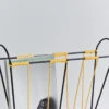 Vintage Black And Yellow Metal And Plastic Magazine Rack