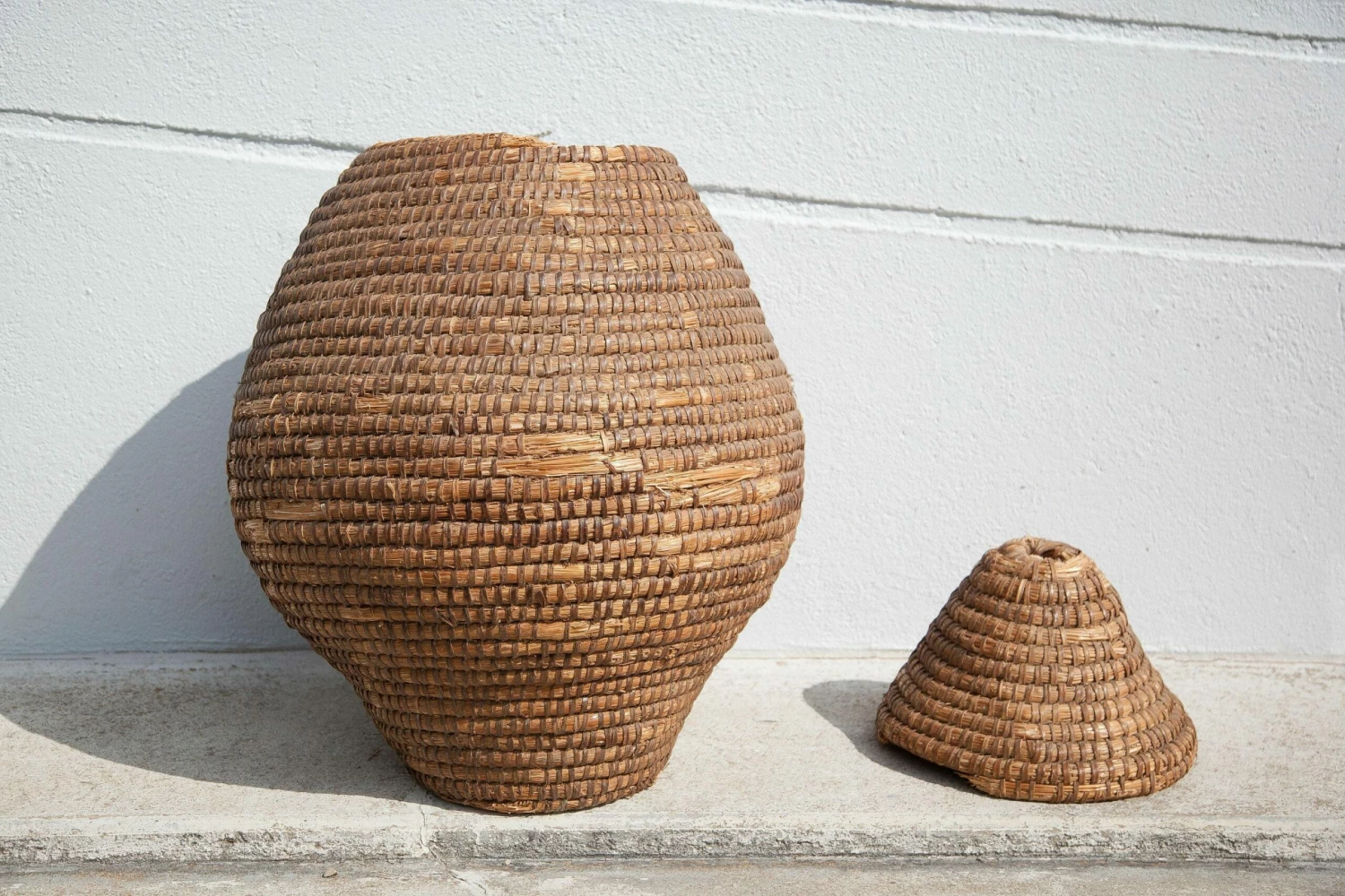 Unknown Vintage Braided Straw Basketry 6 Unknown Vintage Braided Straw Basketry - Image 6