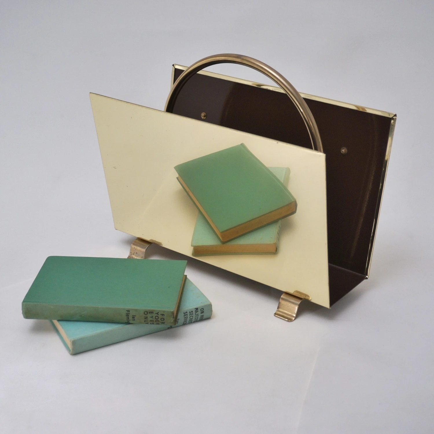 Vintage Brass Magazine Rack Decorated With A Neoclassical Theme, 1940`s Ca, By `Peerage Brass` Of England 9 Vintage Brass Magazine Rack Decorated With A Neoclassical Theme, 1940`s Ca, By `Peerage Brass` Of England - Image 9