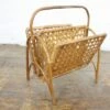 Unknown Vintage Cane Magazine Rack Retro Vintage Furniture