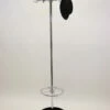 Vintage Chrome Standing Coat Rack With Cast Iron Umbrella Rack.
