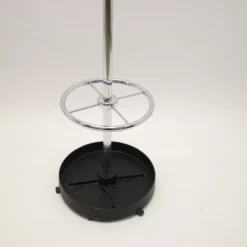 Vintage Chrome Standing Coat Rack With Cast Iron Umbrella Rack. -Storage Furniture Sales 2024 vintage chrome standing coat rack with cast iron umbrella rack 0 3