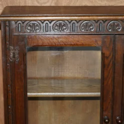 Vintage Circa 1940's English Oak Jacobean Revival Glazed Door Library Bookcase -Storage Furniture Sales 2024 vintage circa 1940 s english oak jacobean revival glazed door library bookcase sku23498218 0 1