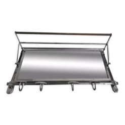 Unknown Vintage Coat Rack, Beveled Mirror And Chrome, Art Deco