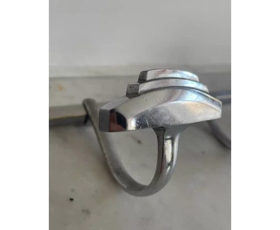 Vintage Coat Rack With Four Hooks Chromed Metal Art Deco 2 Vintage Coat Rack With Four Hooks Chromed Metal Art Deco - Image 2