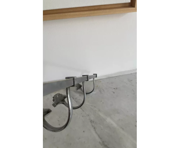 Vintage Coat Rack With Four Hooks Chromed Metal Art Deco 3 Vintage Coat Rack With Four Hooks Chromed Metal Art Deco - Image 3