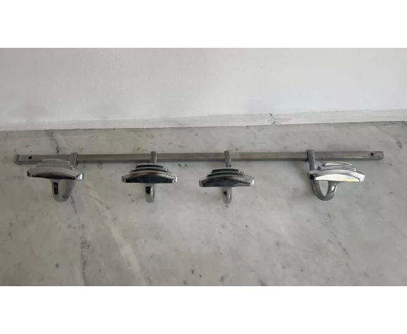 Vintage Coat Rack With Four Hooks Chromed Metal Art Deco 7 Vintage Coat Rack With Four Hooks Chromed Metal Art Deco - Image 7