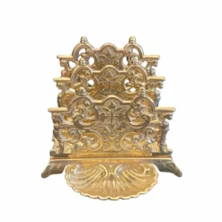 Unknown Vintage Fench Ornate Rococo Style Heavy Solid Brass Three Section Letter Rack With Stamp Holder,Desk Tidy,Brass Stationary Holder Desk Tidy -Storage Furniture Sales 2024 vintage fench ornate rococo style heavy solid brass three section letter rack with stamp holder desk tidy brass stationary holder desk tidy sku87319455 0 3