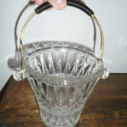 Vintage French Art Deco Pressed Glass Ice Bucket, Gold And Black Handle, Small Ice Cooler -Storage Furniture Sales 2024 vintage french art deco pressed glass ice bucket gold and black handle small ice cooler sku25873932 0 6