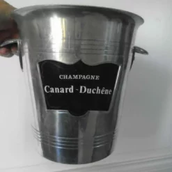 Unknown Vintage French Champagne Bucket / Cooler, Polished Aluminum, Canard Duchene Wine Cooler