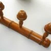 Unknown Vintage French Faux Bamboo Rustic Coat Hook, Shabby Chic Coat Rack, Mid Century Coat Pegs, Coat Hanger