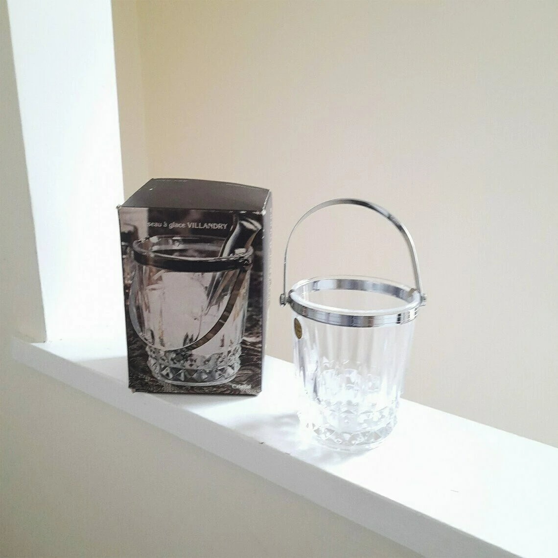 Vintage French Lead Crystal Glass Ice Bucket (24% Pbo) Cristal D'arques Villandry By Durand Mid Century Cut Glass Barware Original Box 3 Vintage French Lead Crystal Glass Ice Bucket (24% Pbo) Cristal D'arques Villandry By Durand Mid Century Cut Glass Barware Original Box - Image 3