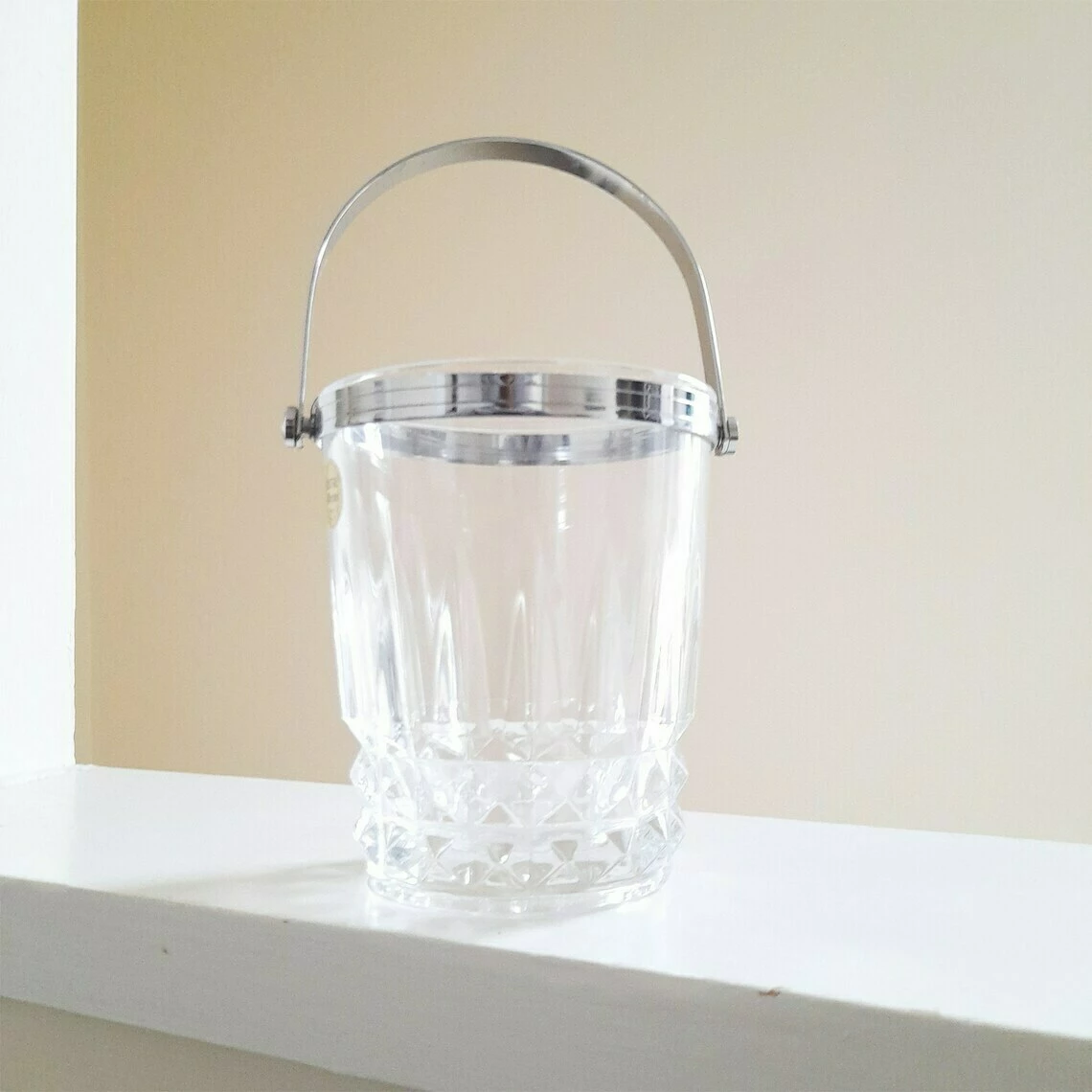 Vintage French Lead Crystal Glass Ice Bucket (24% Pbo) Cristal D'arques Villandry By Durand Mid Century Cut Glass Barware Original Box 5 Vintage French Lead Crystal Glass Ice Bucket (24% Pbo) Cristal D'arques Villandry By Durand Mid Century Cut Glass Barware Original Box - Image 5