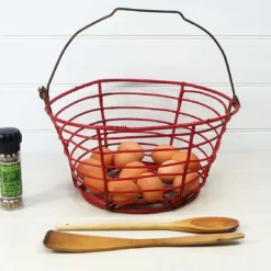 Unknown Vintage French Round Red Wire Egg Garden Potato Fruit Or Vegetable Basket With Handle 8 Unknown Vintage French Round Red Wire Egg Garden Potato Fruit Or Vegetable Basket With Handle -Storage Furniture Sales 2024 vintage french round red wire egg garden potato fruit vegetable basket with handle traditional countrystyle shabbychic kitchen storage gift sku24472197 0 1 scaled