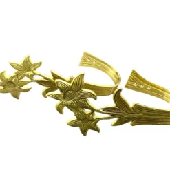 Unknown Vintage French Style Pair Of Large Brass Floral Design Curtain Tie Back Door Curtain Hooks Drapery Tie Back Curtain Wall Hook Curtain Holder