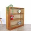 Vintage Light Oak Glazed Display Bookcase Cabinet Mid Century Storage 50s