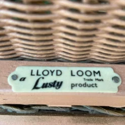Vintage Lloyd Loom Lusty Basket Original Label / Bathroom Basket / Pink & Gold / C.1960s -Storage Furniture Sales 2024 vintage lloyd loom lusty basket original label bathroom basket pink gold c 1960s sku76349001 0 3
