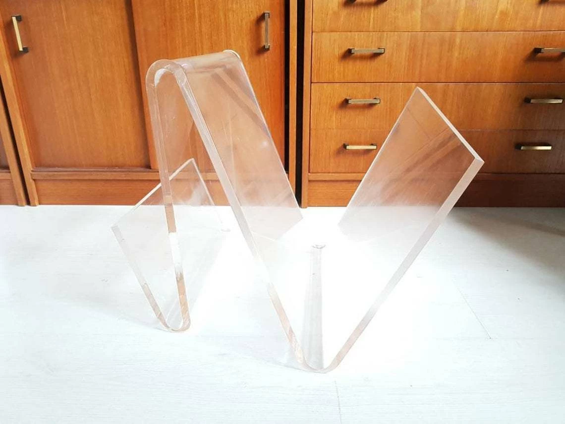 Vintage Lucite Or Perspex Magazine Holder Rack From 1970s 1980s 3 Vintage Lucite Or Perspex Magazine Holder Rack From 1970s 1980s - Image 3