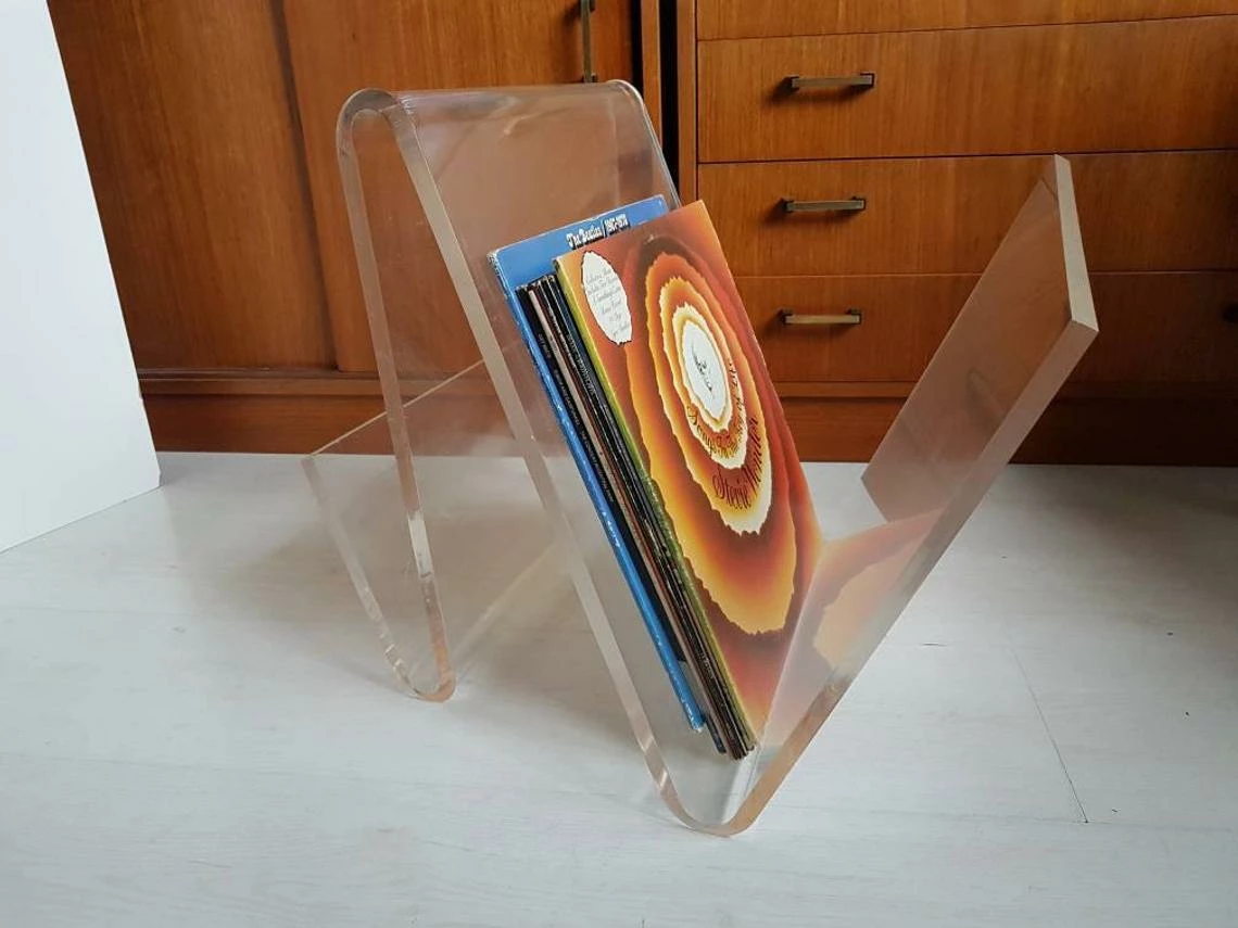 Vintage Lucite Or Perspex Magazine Holder Rack From 1970s 1980s 8 Vintage Lucite Or Perspex Magazine Holder Rack From 1970s 1980s - Image 8