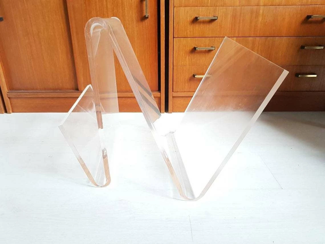 Vintage Lucite Or Perspex Magazine Holder Rack From 1970s 1980s 1 Vintage Lucite Or Perspex Magazine Holder Rack From 1970s 1980s
