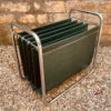 Vintage Magazine Rack In Chromed Metal And Vinyl, France 1970s