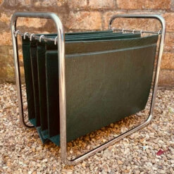 Vintage Magazine Rack In Chromed Metal And Vinyl, France 1970s -Storage Furniture Sales 2024 vintage magazine rack in chromed metal and vinyl france 1970s sku72851403 0 2