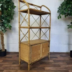 Unknown Vintage Mid Century Bamboo Rattan Bookcase Cabinet Retro Boho Tiki Scandi -Storage Furniture Sales 2024 vintage mid century bamboo rattan bookcase cabinet retro boho tiki scandi sku10962467 0 2