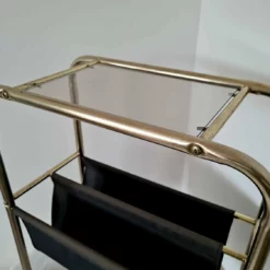 Unknown Vintage Mid Century Modern Brass Magazine Rack/Smoked Glass Side Table -Storage Furniture Sales 2024 vintage mid century modern brass magazine rack smoked glass side table sku69713733 0 1 scaled