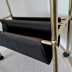 Unknown Vintage Mid Century Modern Brass Magazine Rack/Smoked Glass Side Table -Storage Furniture Sales 2024 vintage mid century modern brass magazine rack smoked glass side table sku69713733 0 2 scaled