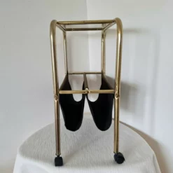 Unknown Vintage Mid Century Modern Brass Magazine Rack/Smoked Glass Side Table -Storage Furniture Sales 2024 vintage mid century modern brass magazine rack smoked glass side table sku69713733 0 9 scaled