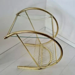 Vintage Mid Century Modern Chrome And Glass Table With Magazine Holder -Storage Furniture Sales 2024 vintage mid century modern chrome and glass table with magazine holder sku76617665 0 6