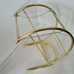 Vintage Mid Century Modern Chrome And Glass Table With Magazine Holder -Storage Furniture Sales 2024 vintage mid century modern chrome and glass table with magazine holder sku76617665 0 7