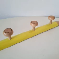 Vintage Pop Art Memphis Milano Style Wooden Hanger With 3 Hooks -Storage Furniture Sales 2024 vintage pop art memphis milano style wooden hanger with 3 hooks sku28437032 0 2