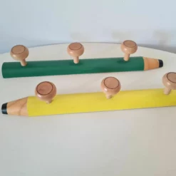 Vintage Pop Art Memphis Milano Style Wooden Hanger With 3 Hooks -Storage Furniture Sales 2024 vintage pop art memphis milano style wooden hanger with 3 hooks sku28437032 0 8