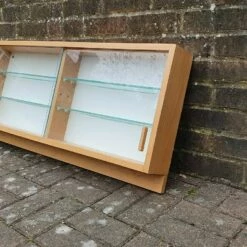 Vintage Retro Glazed Collector Cupboard Cabinet With Adjustable Shelves Solid Beech Bathroom -Storage Furniture Sales 2024 vintage retro glazed collector cupboard cabinet with adjustable shelves solid beech bathroom sku52639780 0 1