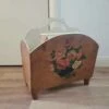 Unknown Vintage Shabby Large Magazine Rack/Storage Rack With Floral Design