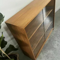 Vintage Teak Mcm Bookcase With Original Sliding Glass Doors 1970s -Storage Furniture Sales 2024 vintage teak mcm bookcase with original sliding glass doors 1970s sku37942046 0 4