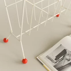 Vintage White And Red Atomic Wire Magazine Rack 9 Vintage White And Red Atomic Wire Magazine Rack -Storage Furniture Sales 2024 vintage white and red atomic wire magazine rack sku68219304 0 3