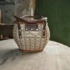 Vintage Wicker Bag With Leather Handles