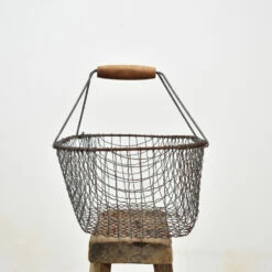 Vintage Wire Garden Basket With Handle -Storage Furniture Sales 2024 vintage wire garden basket with handle sku74340402 0 1