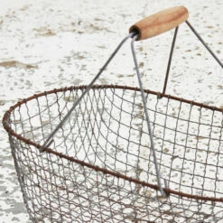 Vintage Wire Garden Basket With Handle -Storage Furniture Sales 2024 vintage wire garden basket with handle sku74340402 0 5