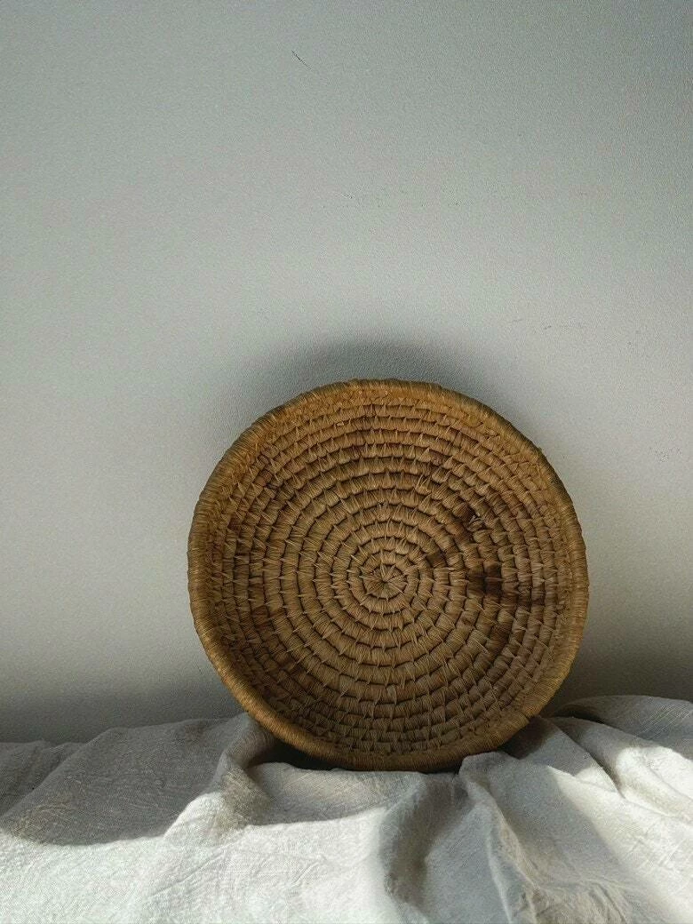 Unknown Vintage Woven Sweetgrass Basket 2 Unknown Vintage Woven Sweetgrass Basket - Image 2