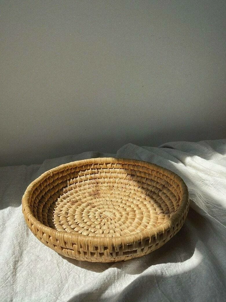 Unknown Vintage Woven Sweetgrass Basket 1 Unknown Vintage Woven Sweetgrass Basket